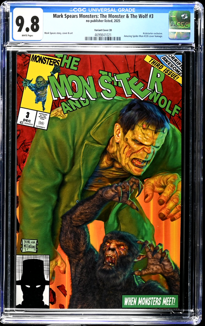 Mark Spears Monster & The Wolf #3 (2025) CGC 9.8 Kickstarter 3D Homage ASM 328