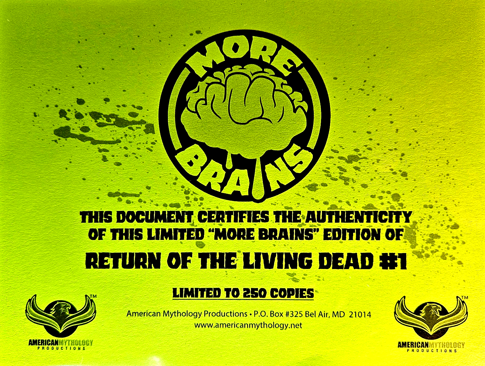 Mark Spears Return of The Living Dead #1 (2024) CGC 9.8 More Brains Edition LTD
