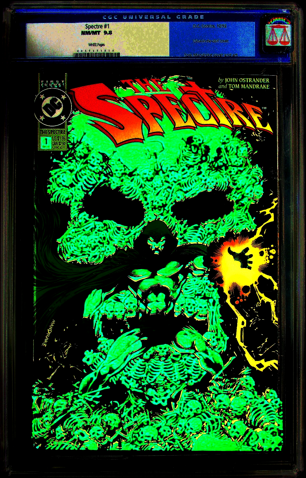 Spectre #1 (1992) CGC 9.8 NM/MT White Old Label Glow-In-The-Dark Skull Cover