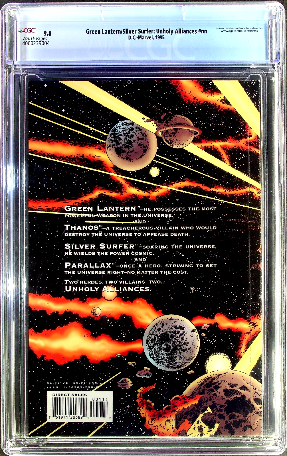 Green Lantern Silver Surfer: Unholy Alliances #1  (1995) CGC 9.8 NM/MT Marvel DC