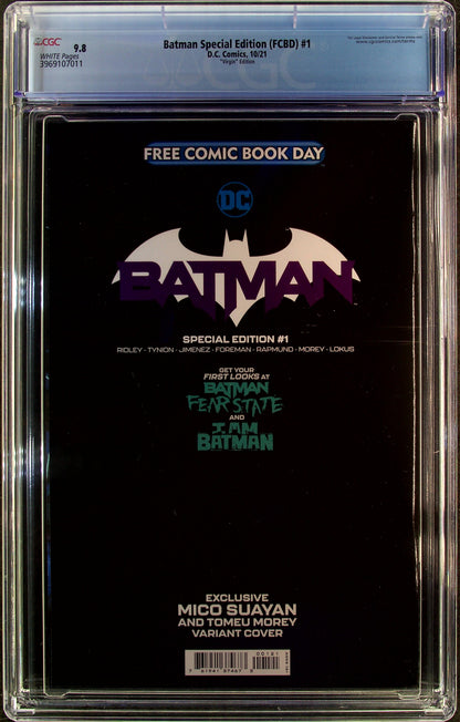 Batman Special Edition (FCBD) #1 (2021) CGC 9.8 Virgin Retailer Incentive 1:100