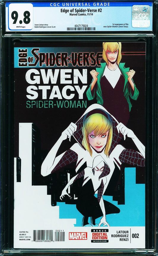 Edge of Spider-Verse #2 2014 CGC 9.8 NM/MT White Pages