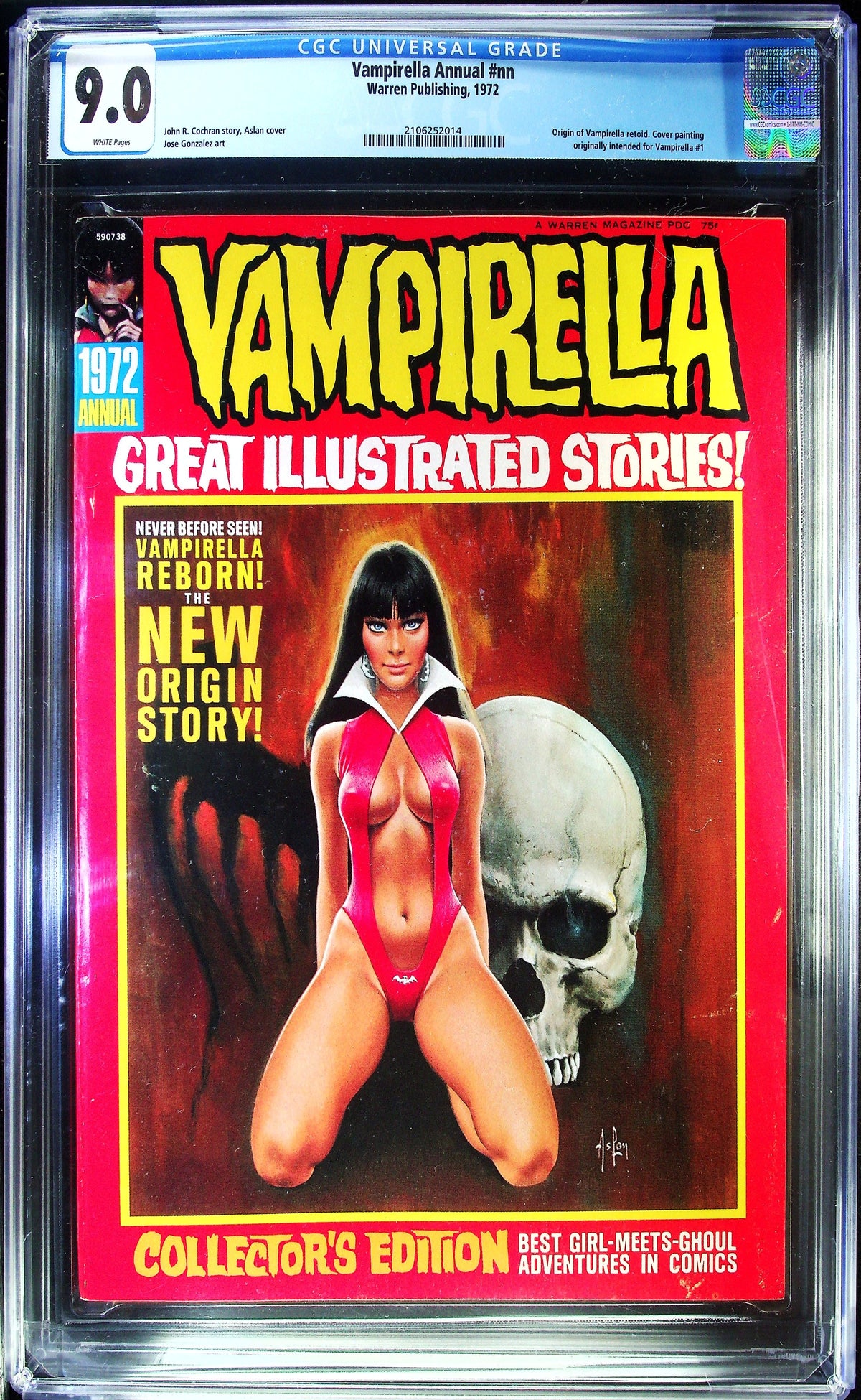 Vampirella Annual #1 NN (1972) CGC 9.0 VF/NM WHITE Warren Pub Origin Retold