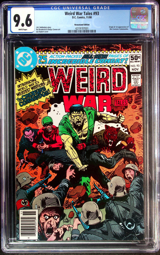 Weird War Tales #93 (1980) CGC 9.6 NM+ WHITE 1st Creature Commandos Newsstand